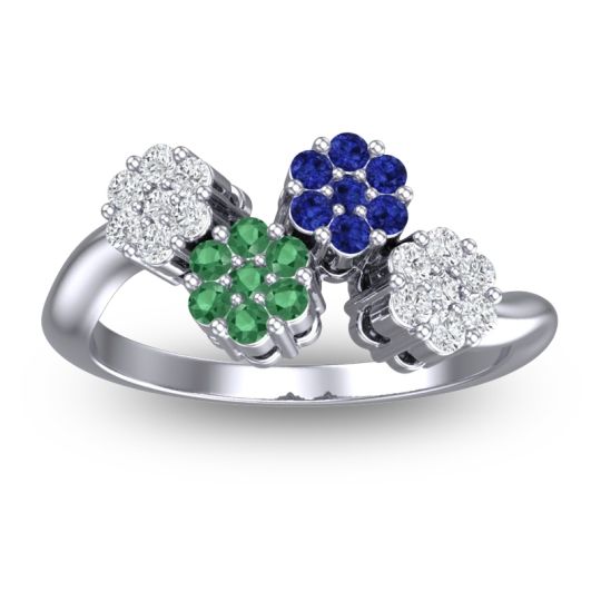 Simple Floral Pave Devana Ring