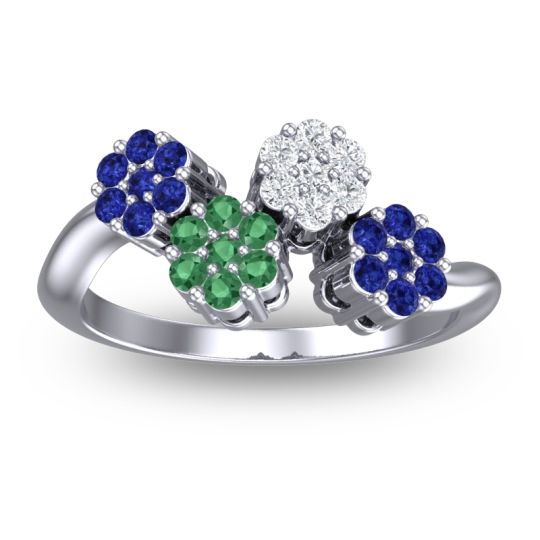 Simple Floral Pave Devana Ring