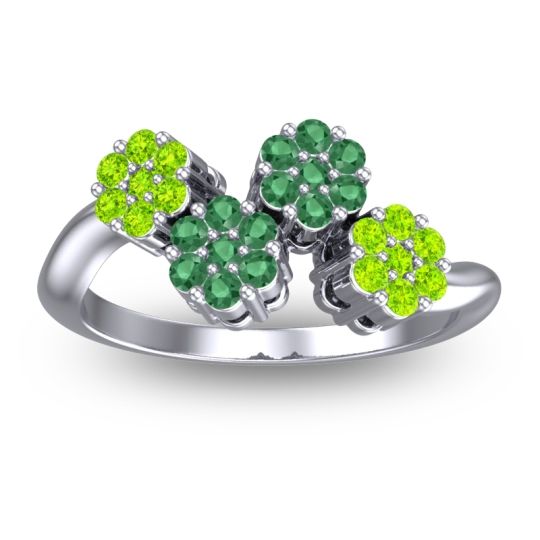 Simple Floral Pave Devana Ring