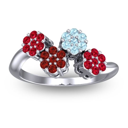 Simple Floral Pave Devana Ring