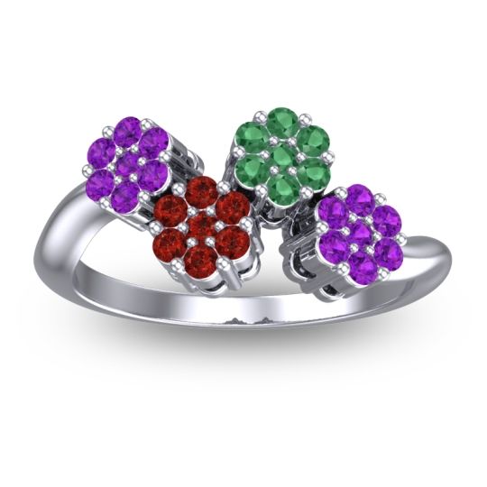 Simple Floral Pave Devana Ring