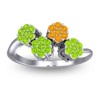 Peridot Fashion Ring In Platinum With Citrine – Devana Simple Ring