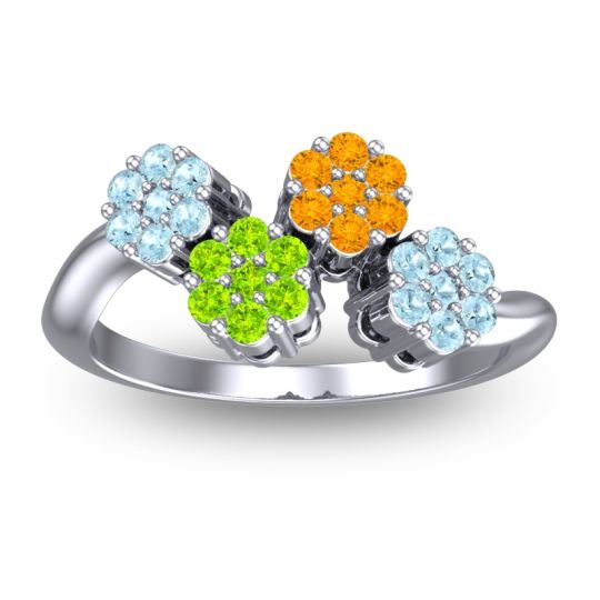 Simple Floral Pave Devana Ring