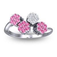 Pink Tourmaline Fashion Ring In 18k White Gold With Diamond – Devana Simple Ring