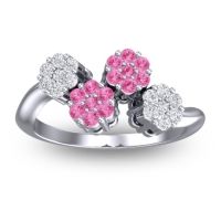 Pink Tourmaline Fashion Ring In 18k White Gold With Lab Diamond – Devana Simple Ring