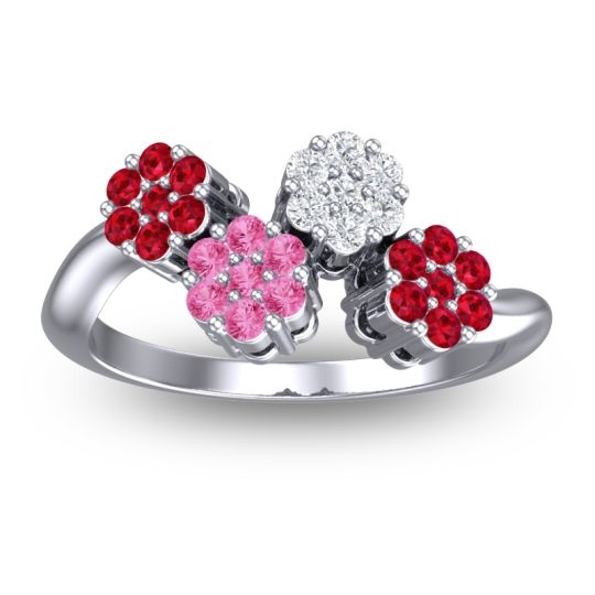 Simple Floral Pave Devana Ring