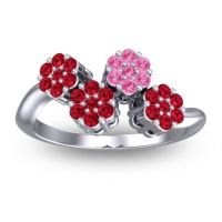 Simple Floral Pave Devana Ring