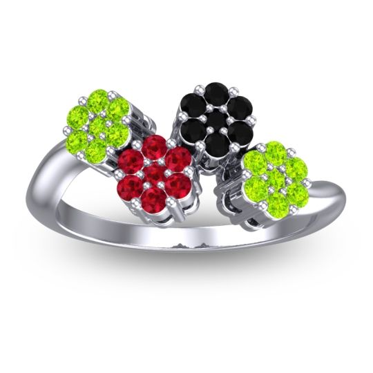 Simple Floral Pave Devana Ring