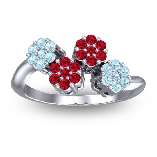 Simple Floral Pave Devana Ring