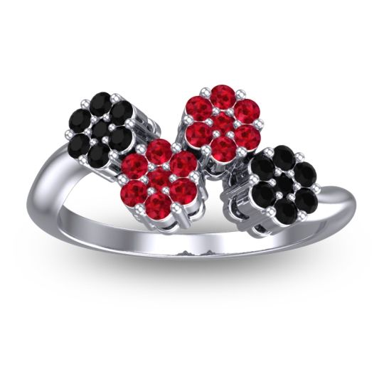 Simple Floral Pave Devana Ring