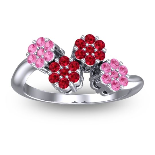 Simple Floral Pave Devana Ring