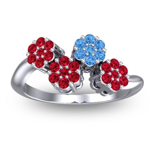 Simple Floral Pave Devana Ring