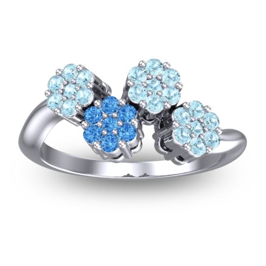 Simple Floral Pave Devana Ring