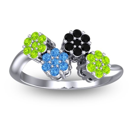 Simple Floral Pave Devana Ring