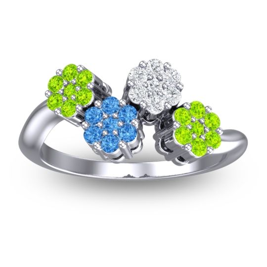Simple Floral Pave Devana Ring