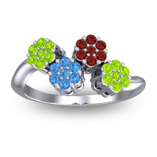 Simple Floral Pave Devana Ring