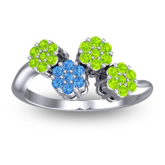 Simple Floral Pave Devana Ring