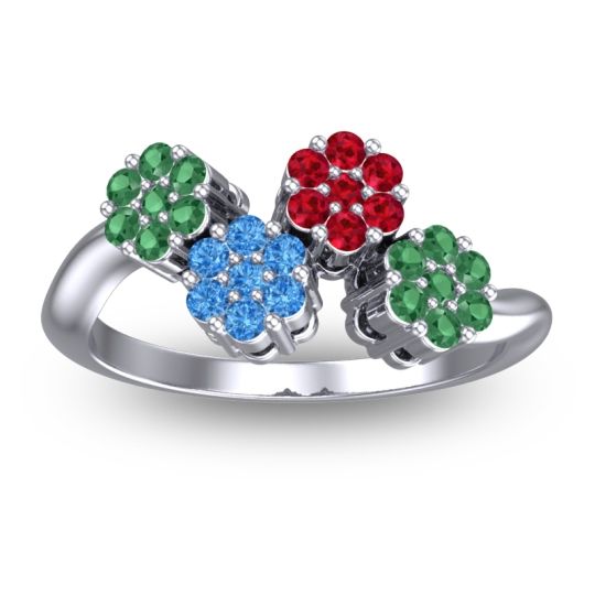 Simple Floral Pave Devana Ring