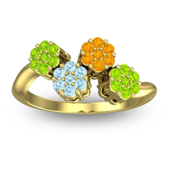 Simple Floral Pave Devana Ring