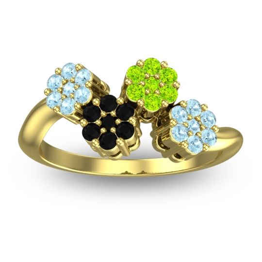 Simple Floral Pave Devana Ring