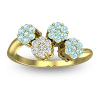 Lab Diamond Fashion Ring In 18k Yellow Gold With Aquamarine – Devana Simple Ring