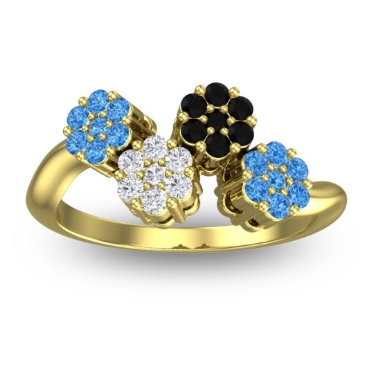 Simple Floral Pave Devana Ring