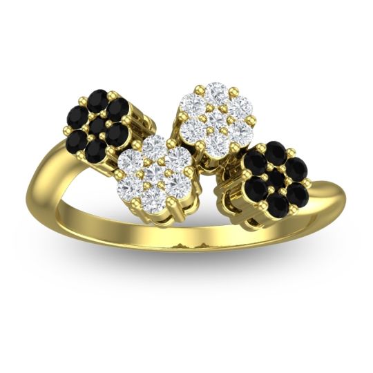 Simple Floral Pave Devana Ring