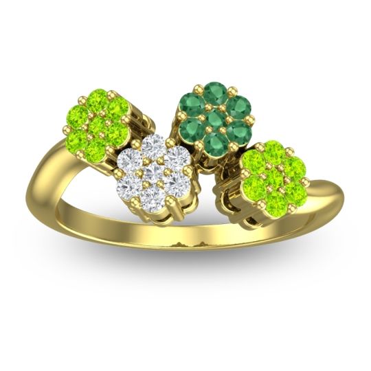 Simple Floral Pave Devana Ring