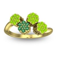 Emerald Fashion Ring In 18k Yellow Gold With Peridot – Devana Simple Ring