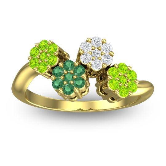 Simple Floral Pave Devana Ring