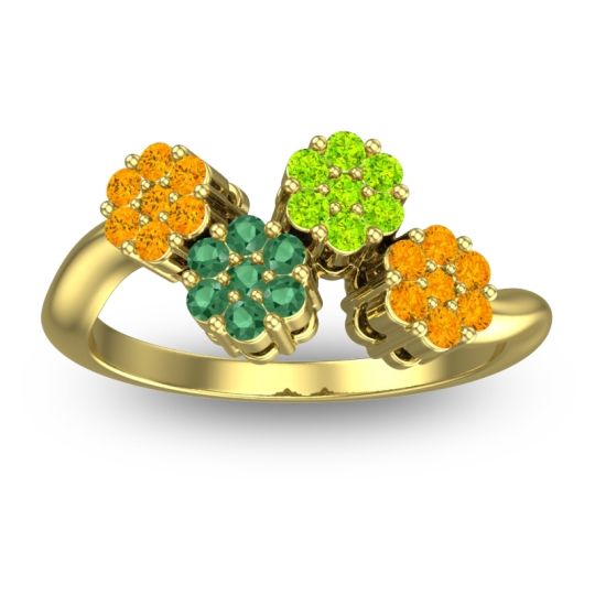 Simple Floral Pave Devana Ring