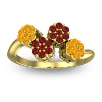 Garnet Fashion Ring In 18k Yellow Gold With Citrine – Devana Simple Ring
