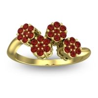 Garnet Fashion Ring In 18k Yellow Gold – Devana Simple Ring