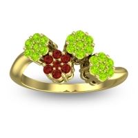 Garnet Fashion Ring In 18k Yellow Gold With Peridot – Devana Simple Ring