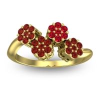 Garnet Fashion Ring In 18k Yellow Gold With Ruby – Devana Simple Ring