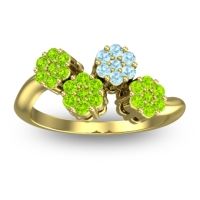 Peridot Fashion Ring In 18k Yellow Gold With Aquamarine – Devana Simple Ring