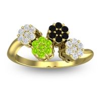 Peridot Fashion Ring In 18k Yellow Gold With Black Onyx And Diamond – Devana Simple Ring