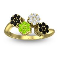 Peridot Fashion Ring In 18k Yellow Gold With Diamond And Black Onyx – Devana Simple Ring
