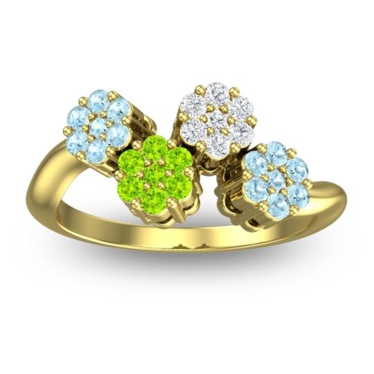 Simple Floral Pave Devana Ring