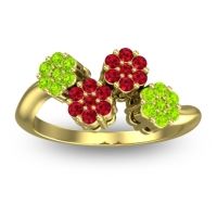 Simple Floral Pave Devana Ring