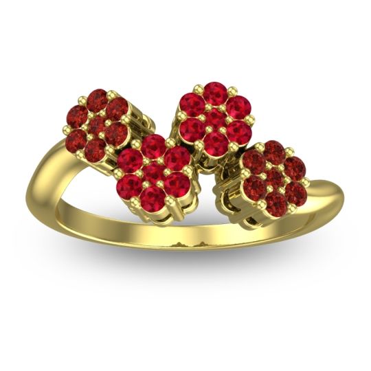 Simple Floral Pave Devana Ring