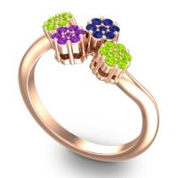 Simple Floral Pave Devana Ring
