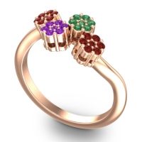 Simple Floral Pave Devana Ring