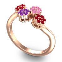Simple Floral Pave Devana Ring