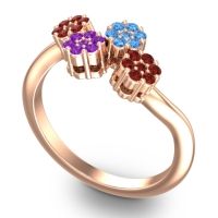 Simple Floral Pave Devana Ring