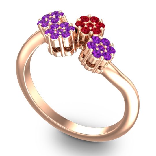 Simple Floral Pave Devana Ring