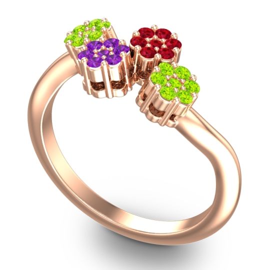 Simple Floral Pave Devana Ring