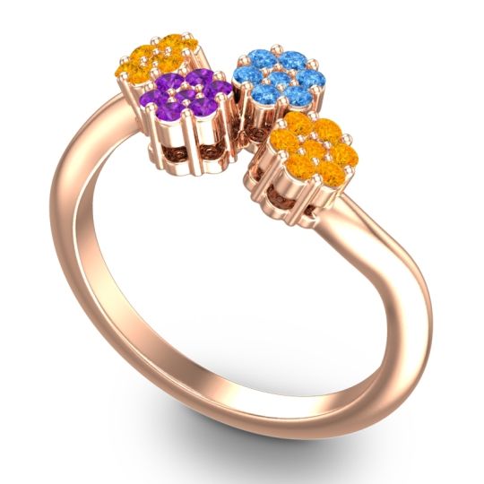 Simple Floral Pave Devana Ring