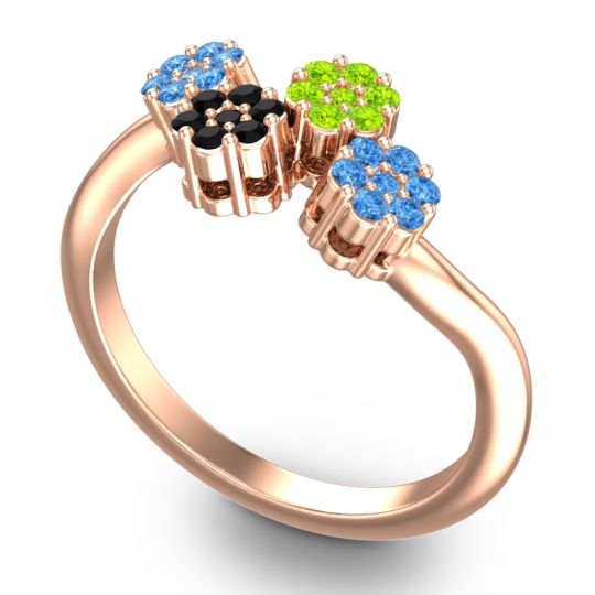 Simple Floral Pave Devana Ring