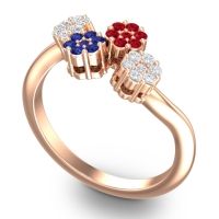 Simple Floral Pave Devana Ring